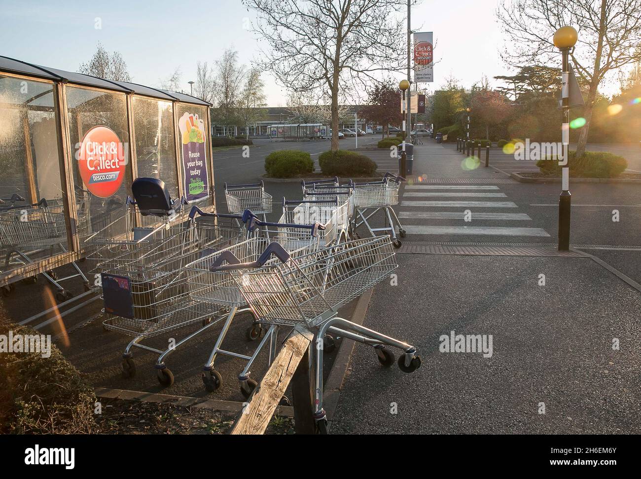 An empty Tesco car park in London this morning. Tesco has made a loss