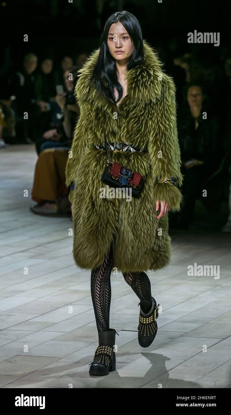 Models on the catwalk during the Burberry Autumn/Winter 2016 London Fashion  Week show at West Albert Lawn, London Stock Photo - Alamy