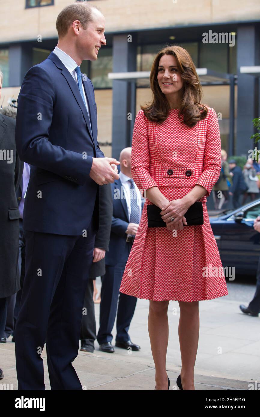 The Duke and Duchess of Cambridge visit the mentoring programme of the XLP project at London Wall, which supports young people who are facing emotional, behavioural and relational challenges. Stock Photo