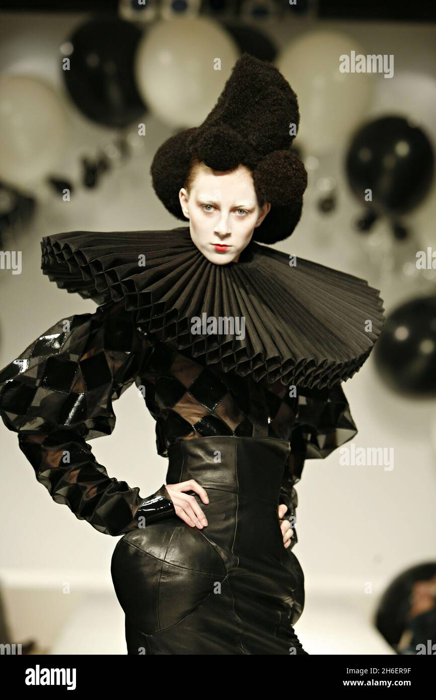 Gareth Pugh catwalk show at London Fashion Week. Stock Photo