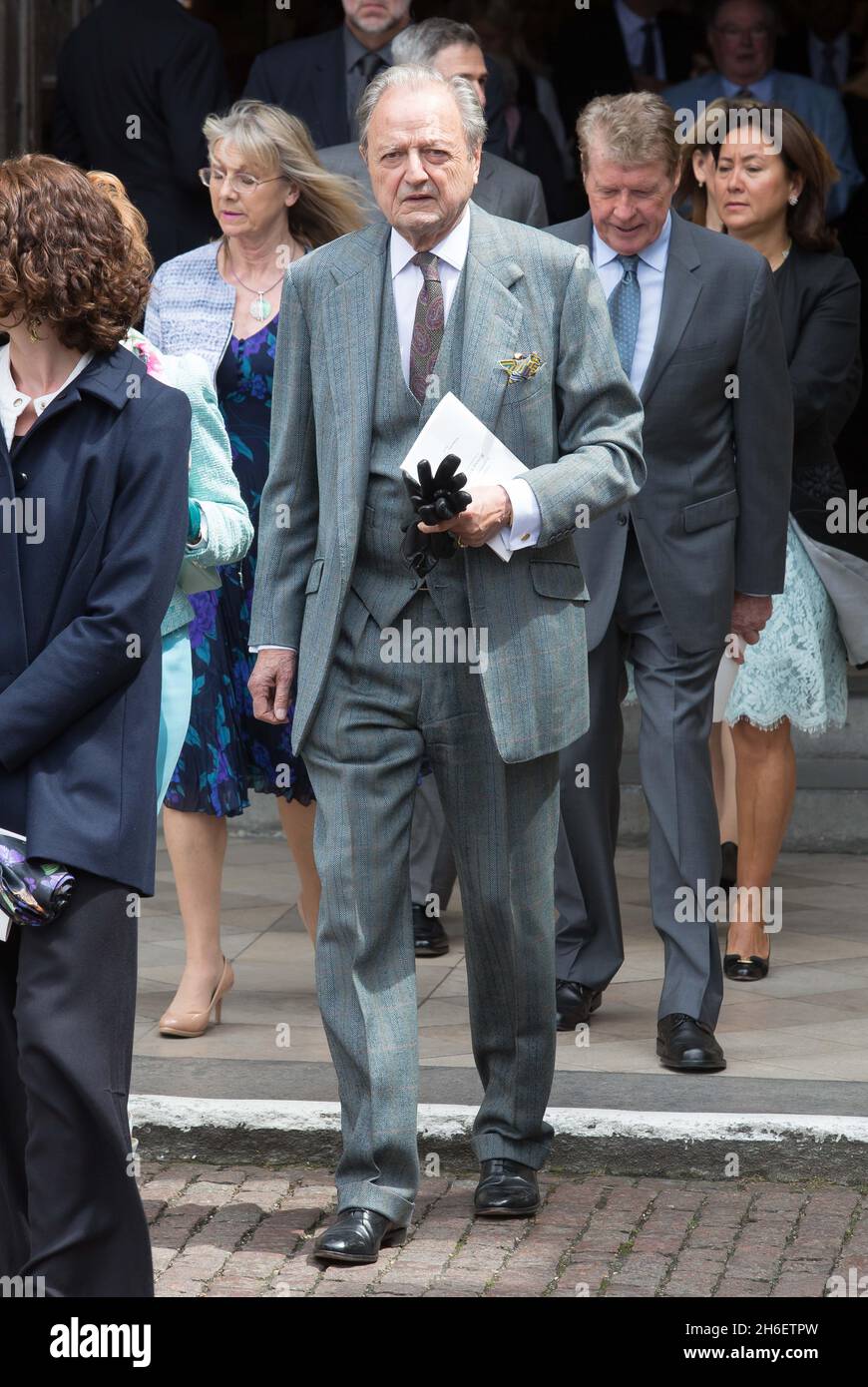 Michael Crawford and Peter Bowles attends Ronnie Corbett memorial service held at Westminster Abbey, London Stock Photo