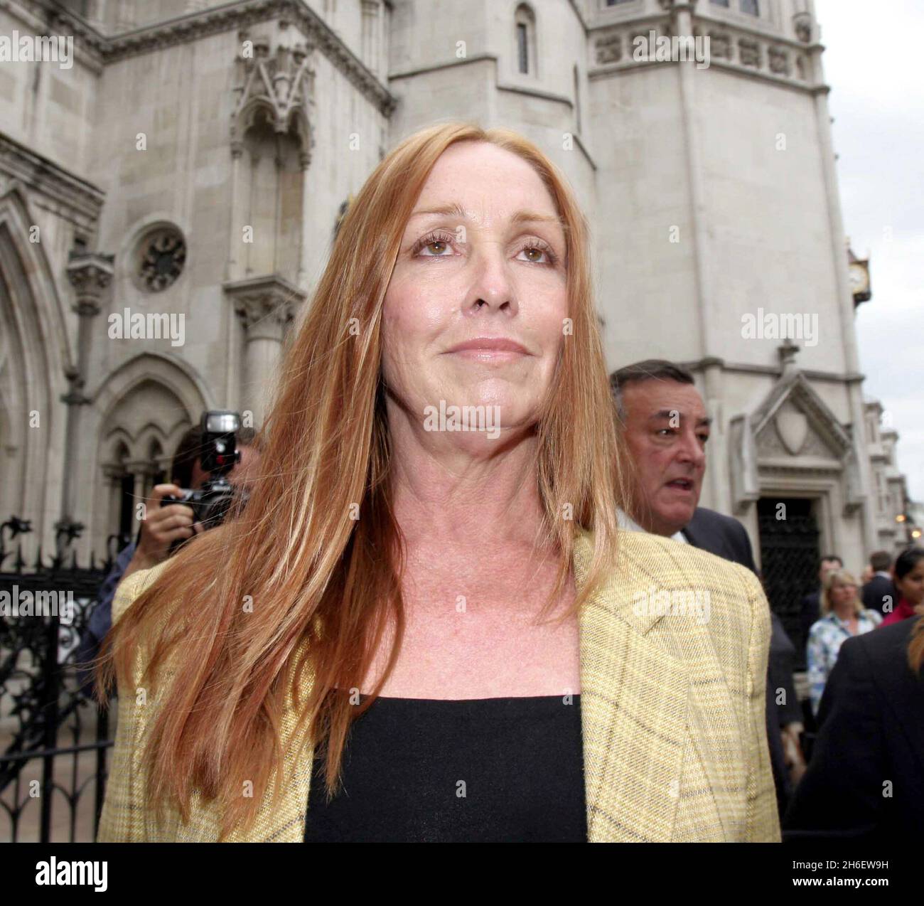 Deborah Tate, sister of murdered actress Sharon Tate, leaving the high court for the Roman Polanski court case against Vanity Fair Magazine. Jeff Moore/allactiondigital.com   Stock Photo