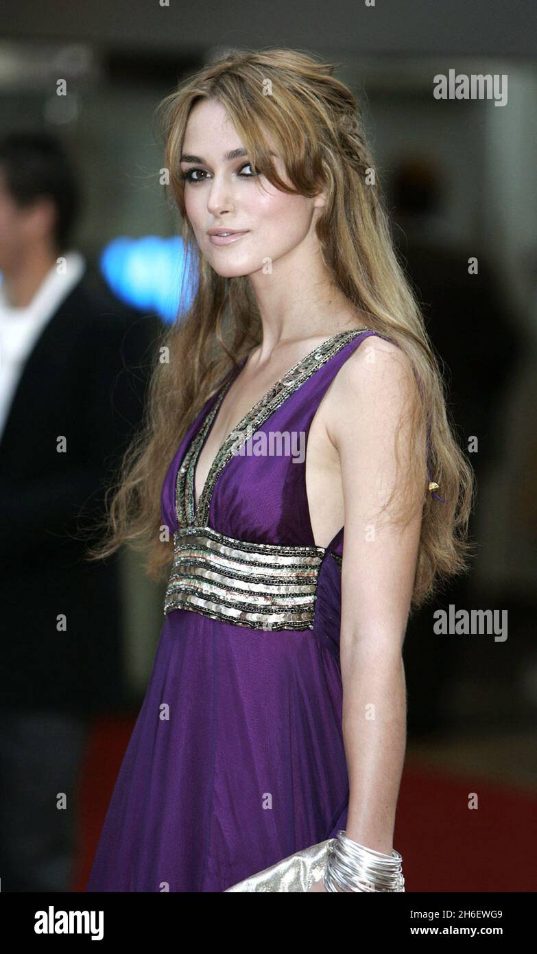Keira Knightley arriving for the UK premiere of Pride and Prejudice in London's West End. Stock Photo