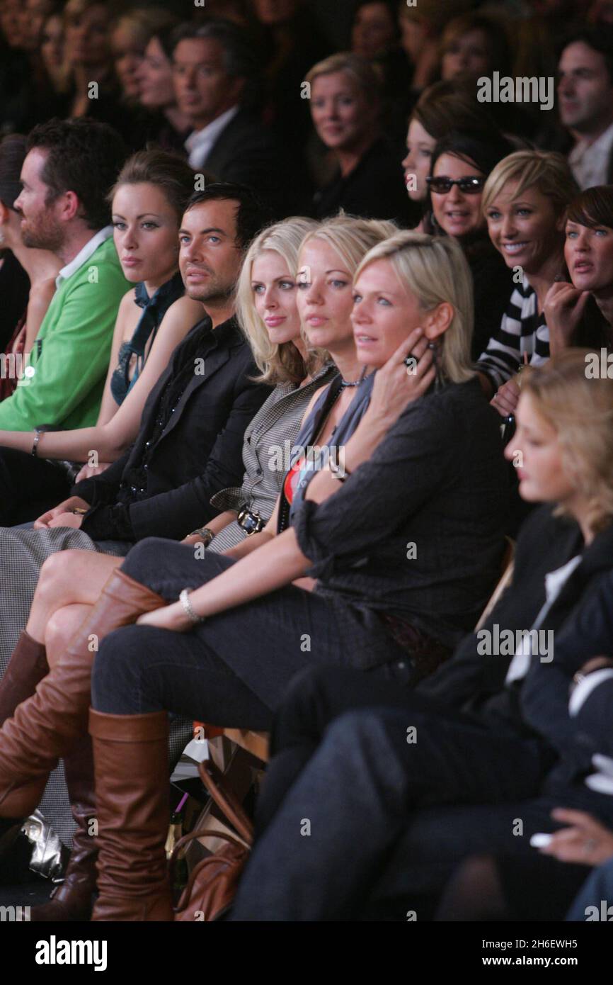 Donna Air, Sara Cox and Zoe Ball seen at Topshops Unique fashion show, part fo London Fashion week, Spring 2006 Collections.       Stock Photo