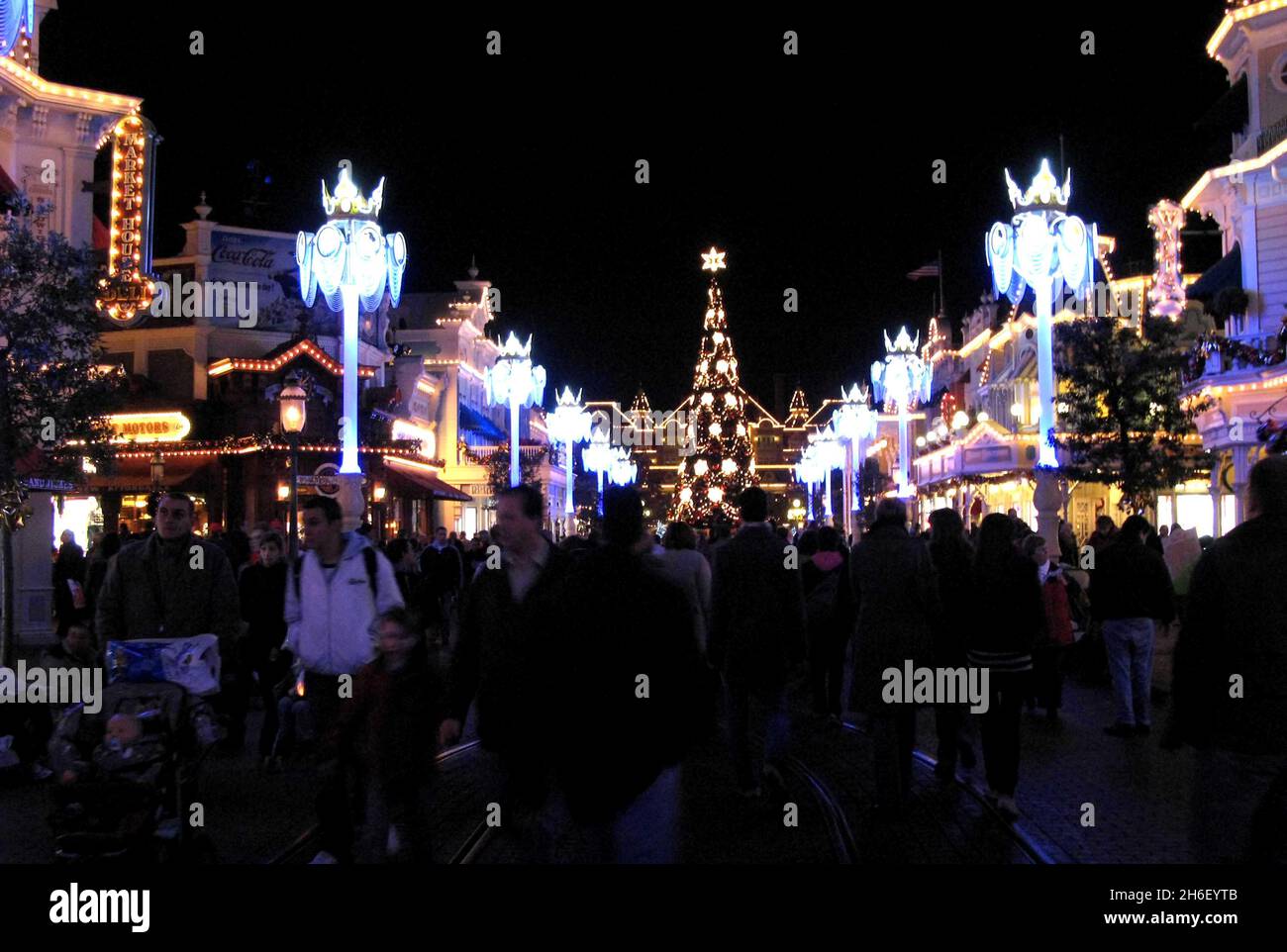 The Christmas celebration lights at the Disneyland Resort in Paris, on November 13, 2006. Stock Photo