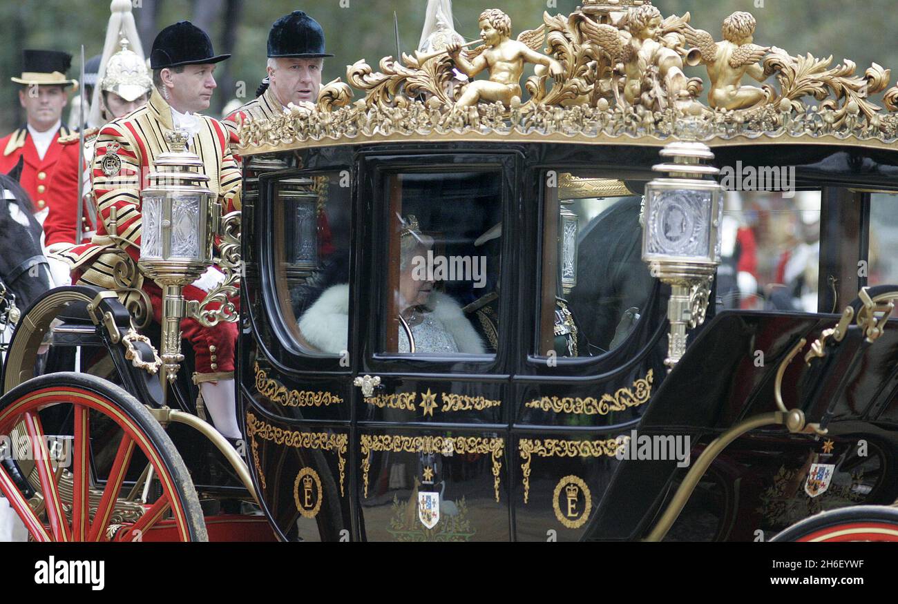 The Queen and The Duke Of Edinburgh arrive by carriage for The State Opening Of Parliament in Westminster on November 15, 2006 in London. Jeff Moore/EMPICS Entertainment  Stock Photo