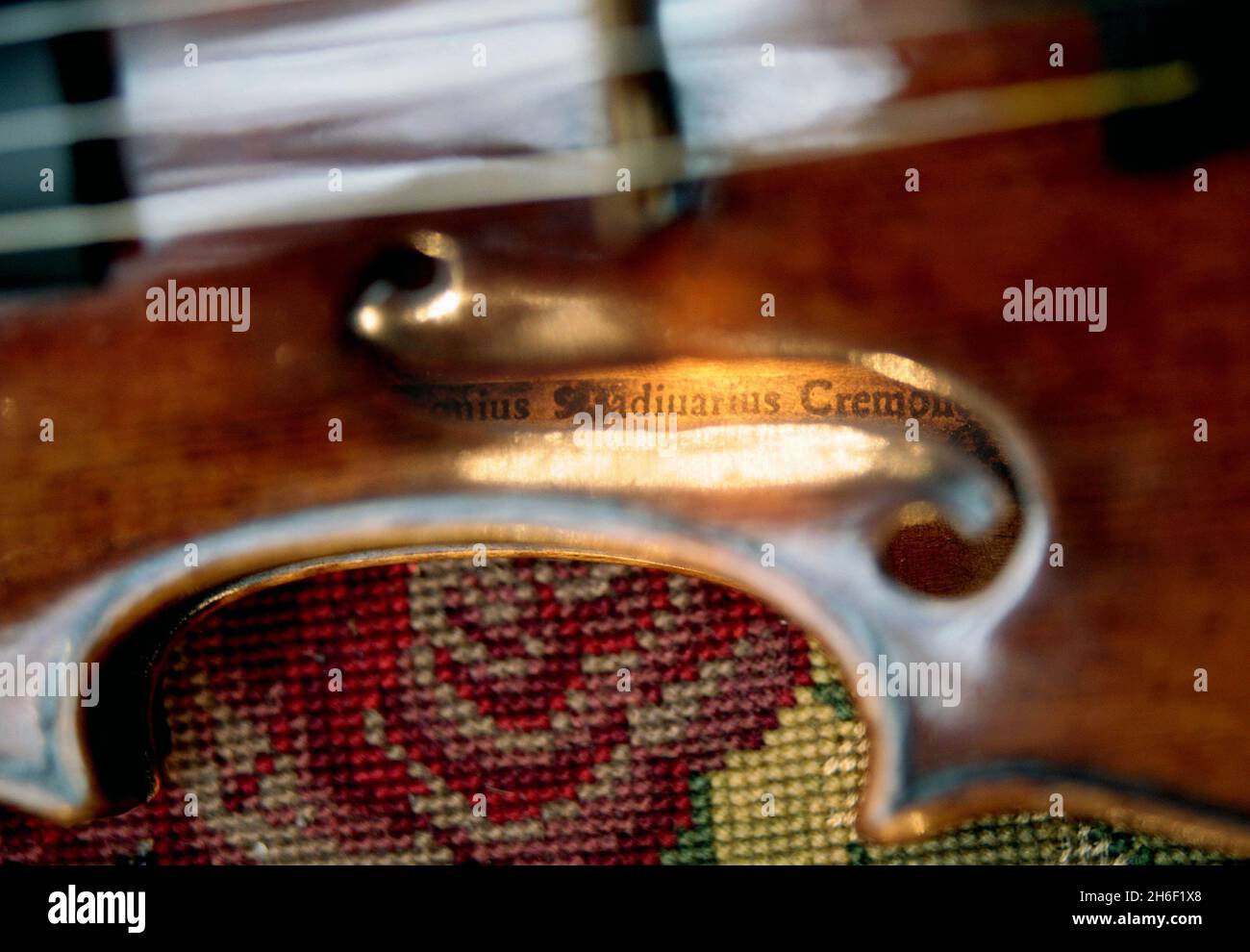 The Soloman, Ex-Lambert Stradivari violin dating from 1729 which is expected to fetch between $1,000,000 and $1,500,000 when it is auctioned in the Christie's Fine Musical Instruments sale in New York on Monday 2 April 2007. Stock Photo