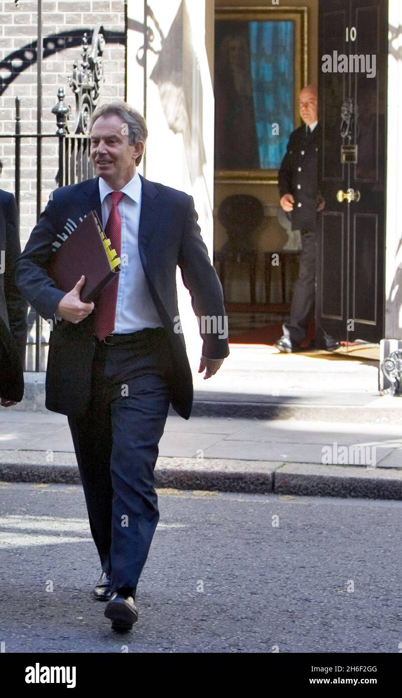 Tony Blair pictured in Downing Street this morning, May 2, 2007, 10