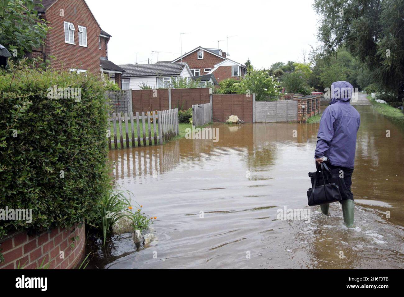 The floods at Purley On The Thames in England. Stock Photo