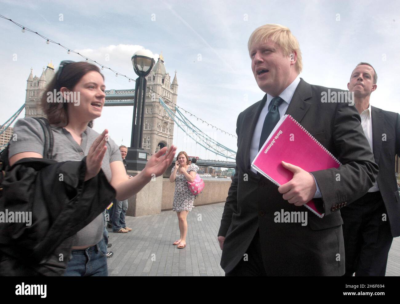 The newly elected Mayor for London Boris Johnson arrives at City Hall in central London this afternoon. Stock Photo
