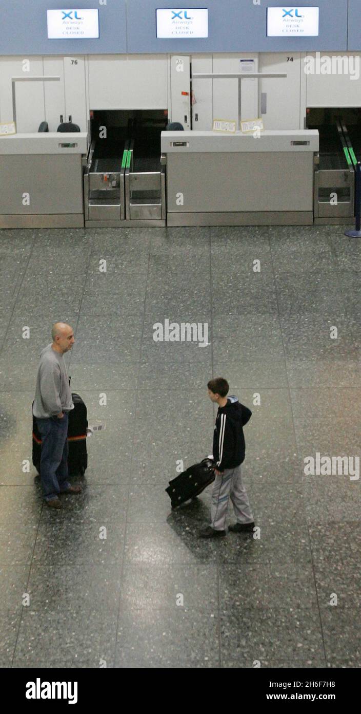Tens of thousands of holidaymakers were left stranded when XL Leisure Group went into administration and grounded all flights. XL declared bankruptcy early today having failed to secure a rescue package amid deep financial difficulties Stock Photo