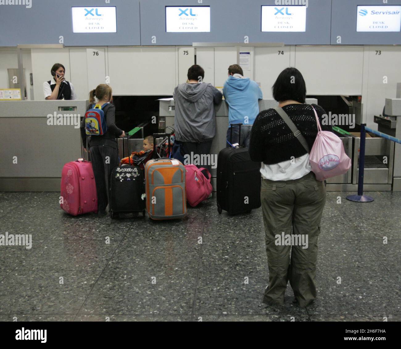Tens of thousands of holidaymakers were left stranded when XL Leisure Group went into administration and grounded all flights. XL declared bankruptcy early today having failed to secure a rescue package amid deep financial difficulties Stock Photo