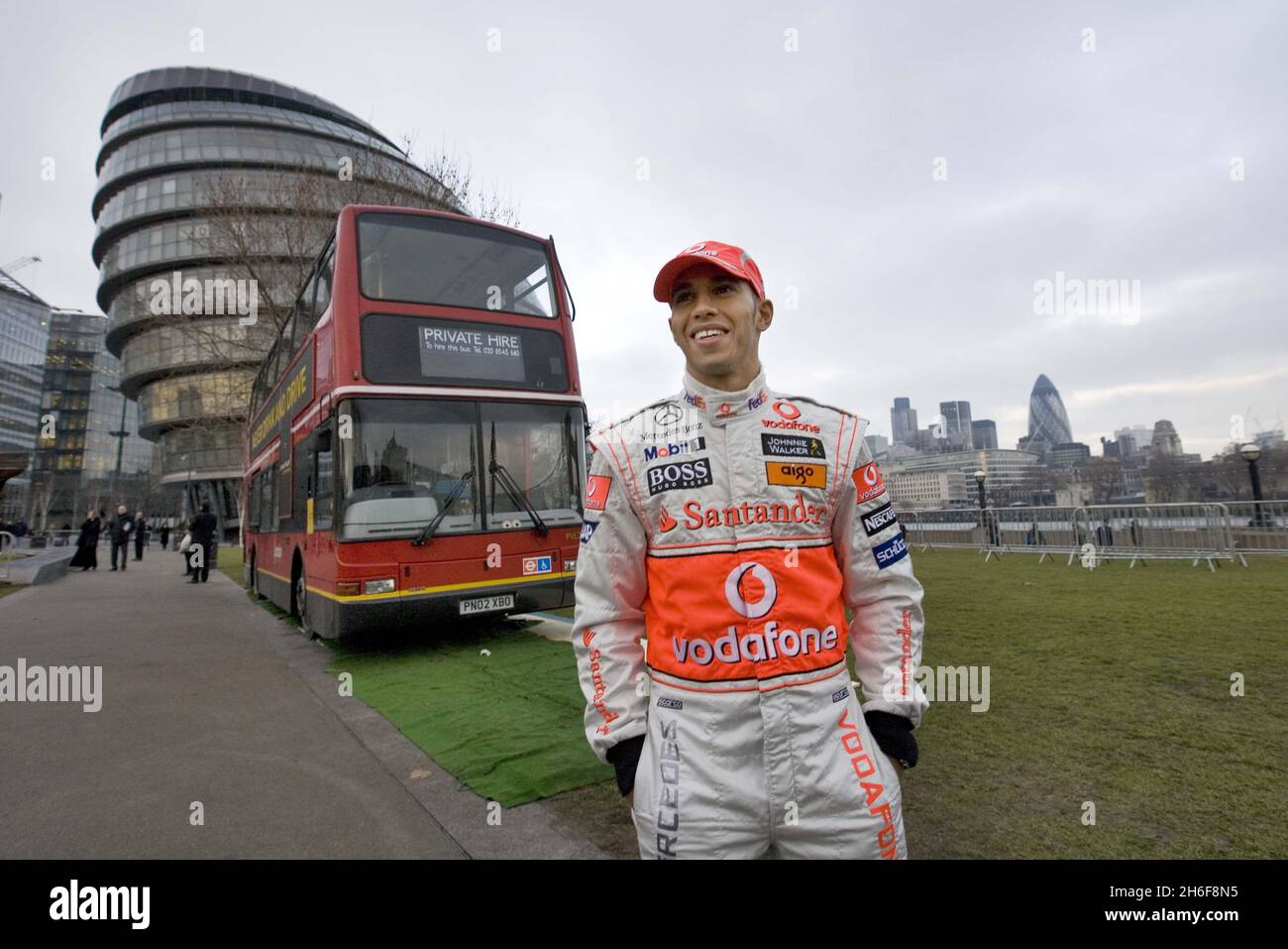 Lewis Hamilton, the 2008 Formula 1 World Champion, during the Johnnie Walker  anti-drink drive campaign, reminding people to never drink and drive and to  use public transport to get home safely over