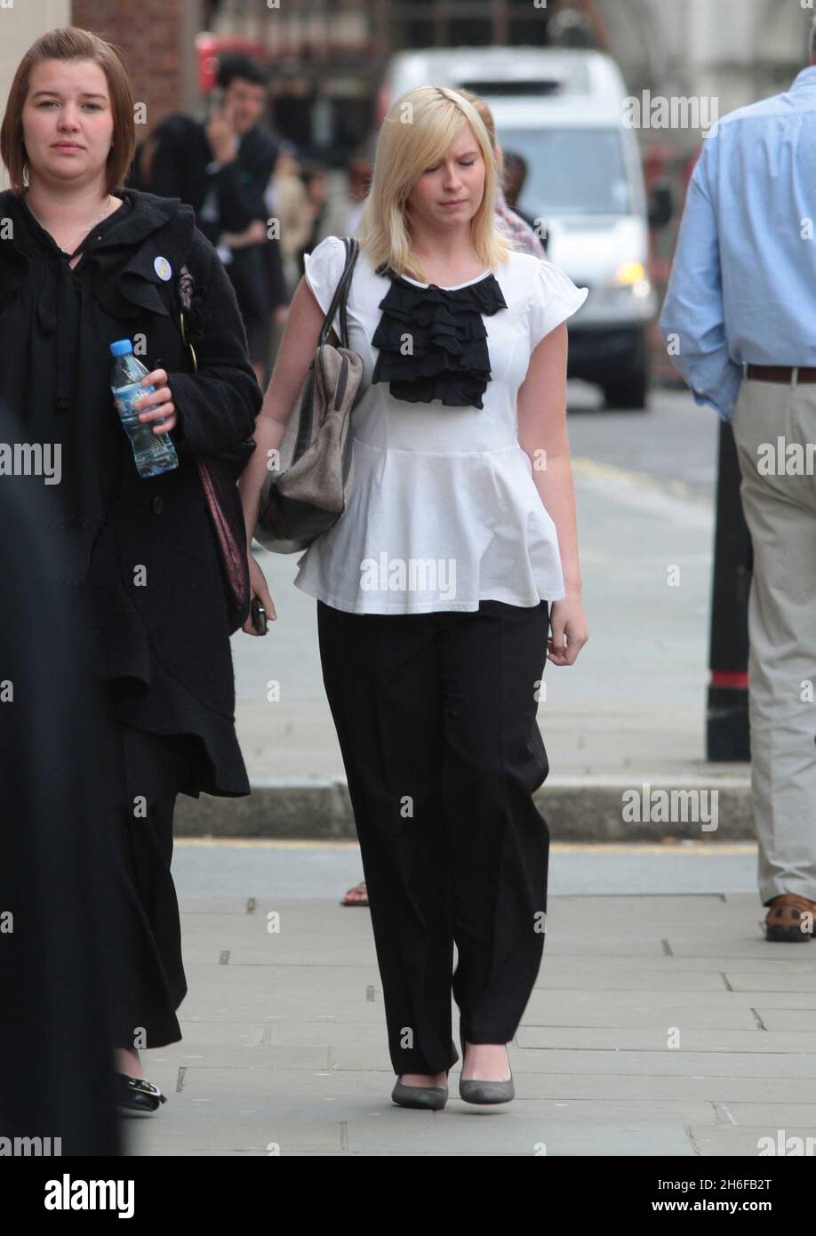Brooke Kinsella , the sister of 16 year old Ben Kinsella who was stabbed to death in Islington North London , arrives for the sentencing of her brothers killers Juress Kika, Michael Alleyne and Jade Braithwaite at the Old Bailey this morning. Stock Photo