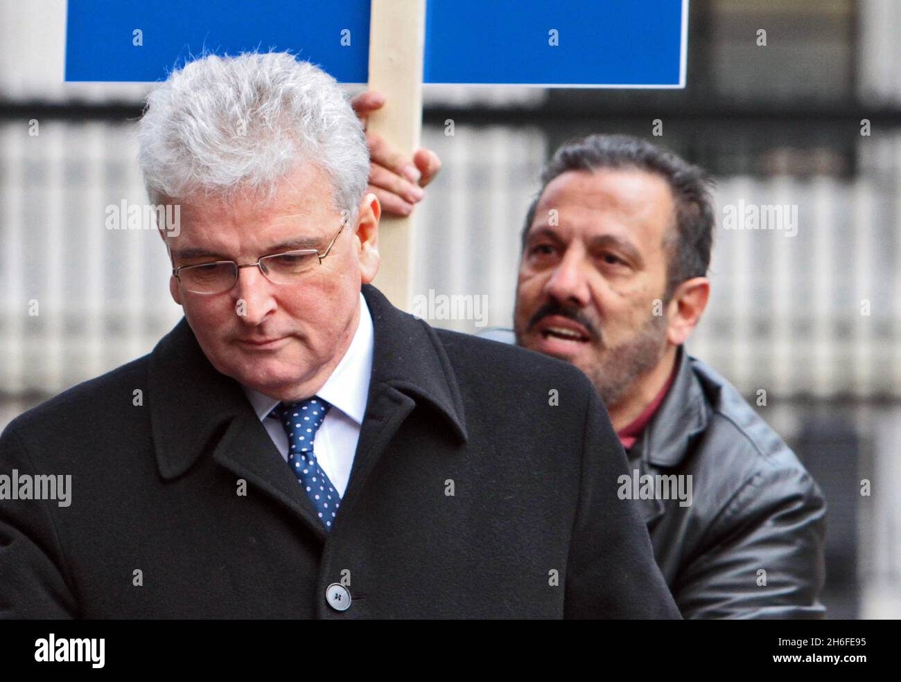 Former Defence Secretary Des Browne arrives to give evidence to the Iraq Inquiry at the QEII Conference Centre in London. Stock Photo