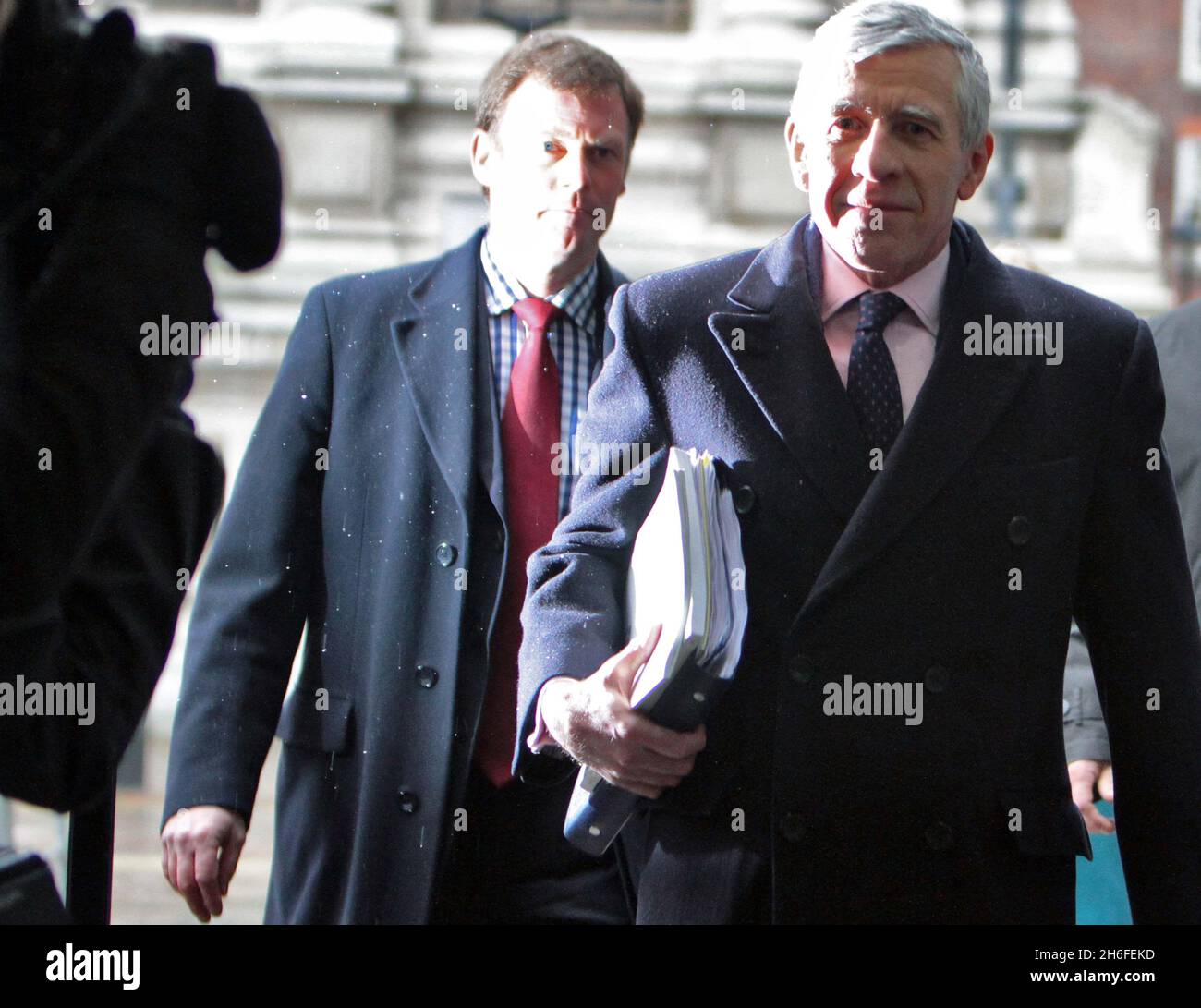 Jack Straw arrives at the QEII conference centre in central London to