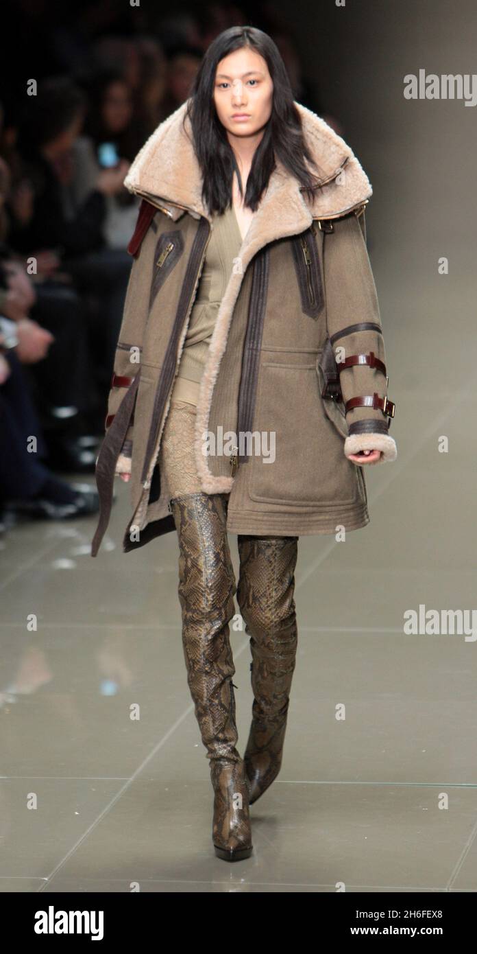 Models on the catwalk at the Autumn/Winter 2010 Burberry Prorsum show, at  Chelsea College of Art and Design in central London Stock Photo - Alamy