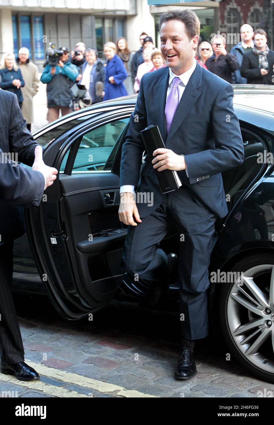 Liberal Democrat party leader Nick Clegg is seen arriving at a Citizen ...