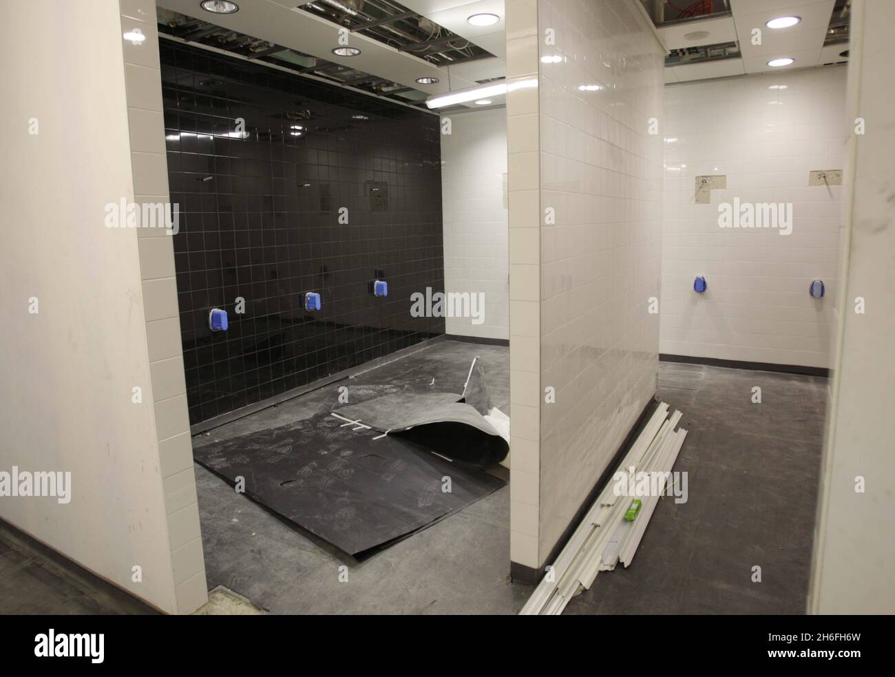 Latest view inside London's Olympic stadium Athlete's toilet and