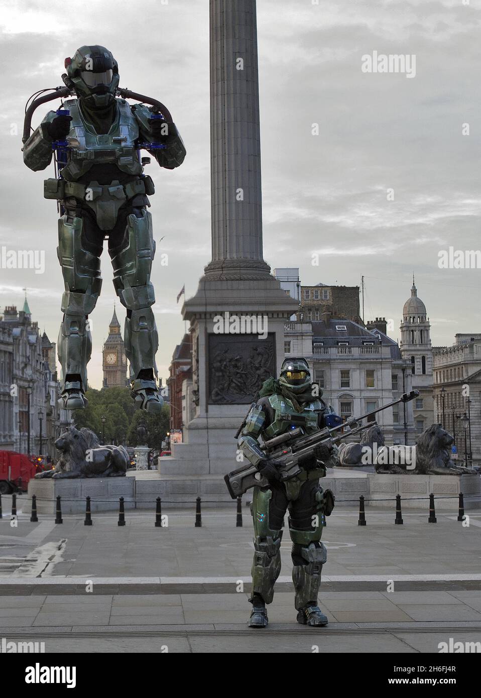 Spartans Over Rockets A jet packed Spartan flew over Trafalgar Square this morning to ...