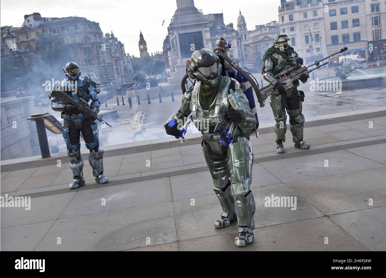 Spartans Over Rockets A jet packed Spartan flew over Trafalgar Square this morning to ...