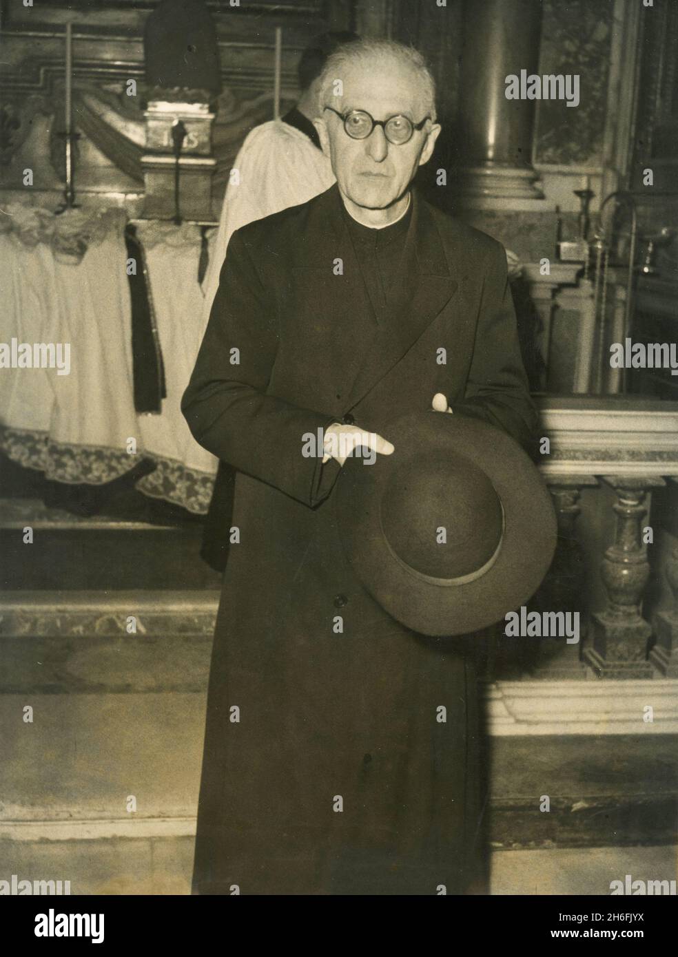 Superior General of Jesuits Belgian Father Jean-Baptiste Janssens, Rome Italy 1956 Stock Photo