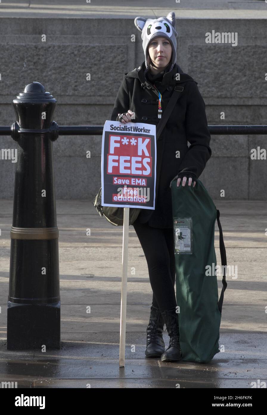 Student tuition fees protest in central London Stock Photo - Alamy