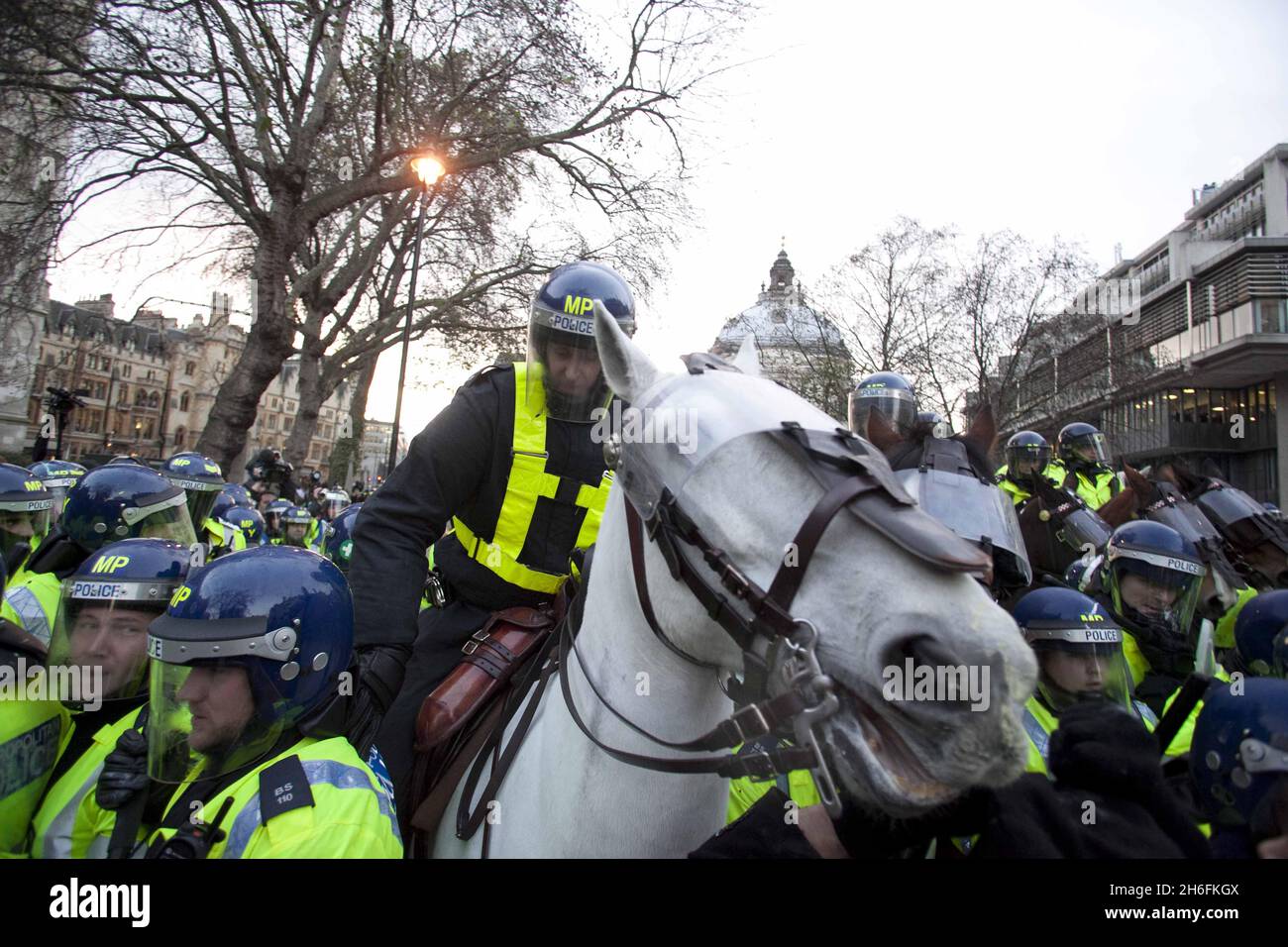 The student tuition fees protest turns violent in Parliament square ...