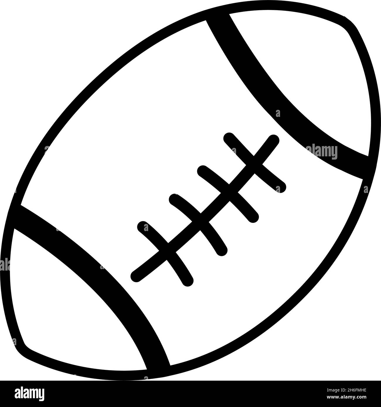 Rugby ball line icon isolated on a white isolated on white vector illustration Stock Vector