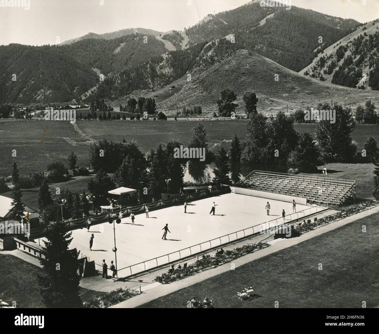 Ice skaters at Sun Valley, Idaho, USA 1955 Stock Photo Alamy