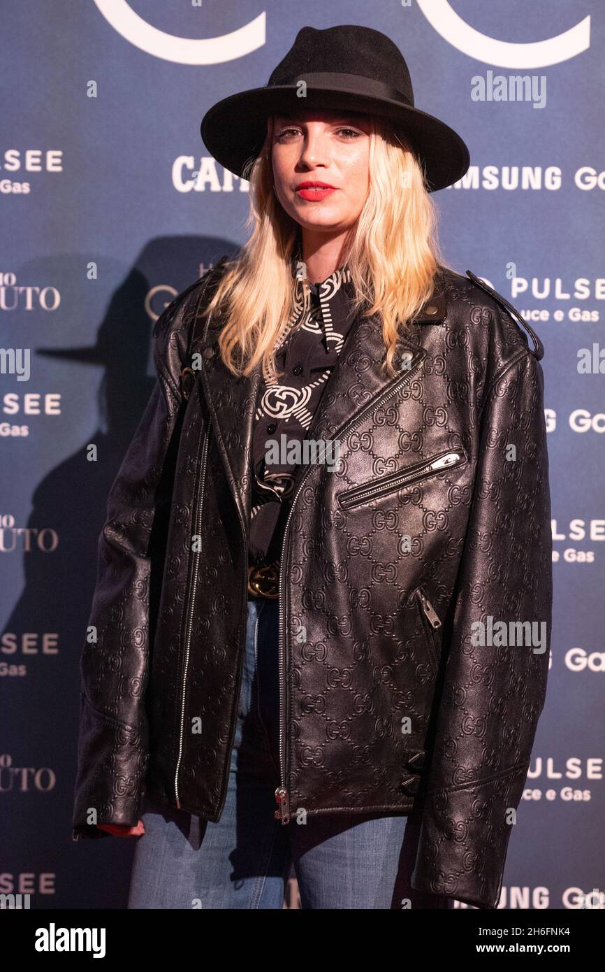 La cantante italiana Emma Marrone at the Italian premiere of House Of Gucci  at the Space Cinema Odeon. Milan (Italy), November 13th, 2021 (Photo by  Marco Piraccini/Mondadori Portfolio/Sipa USA Stock Photo -