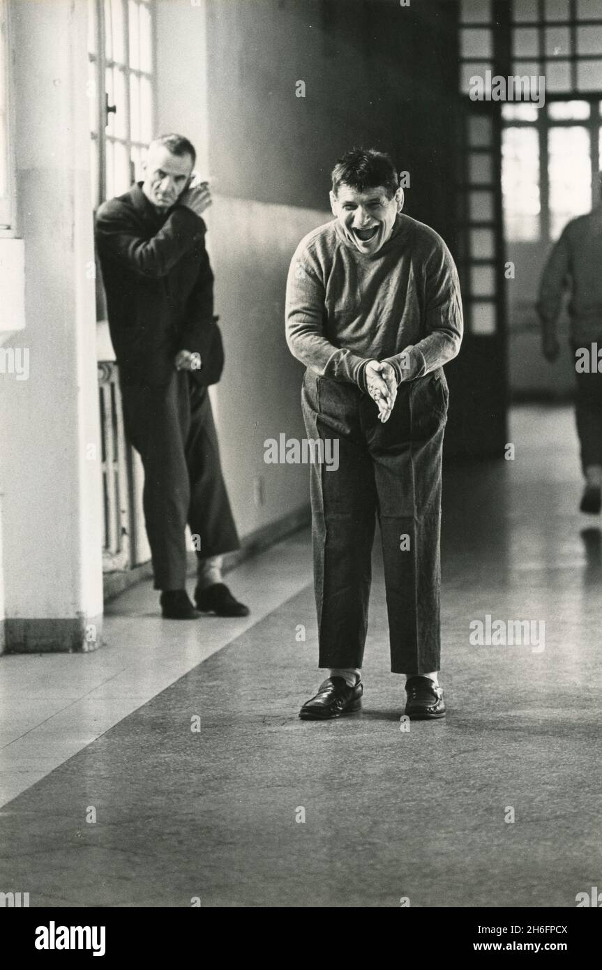 Bizzonero psychiatric hospital guests, Varese, Italy 1981 Stock Photo