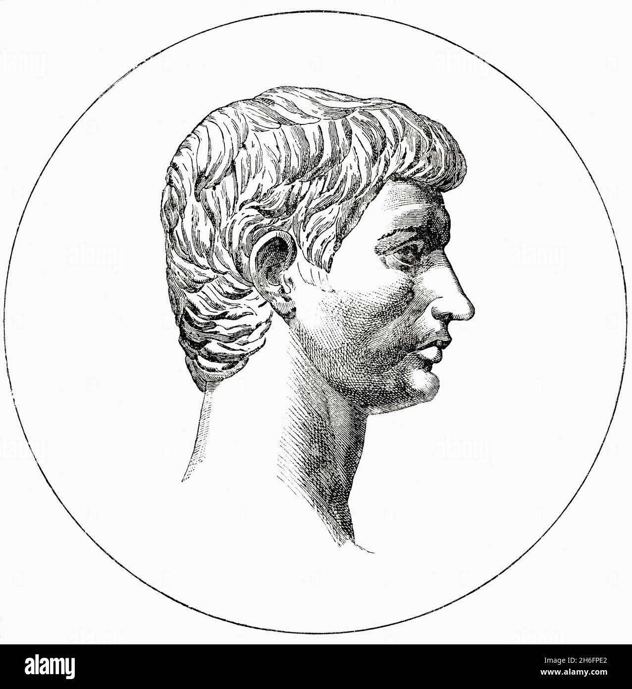 Marcus Junius Brutus, 85 BC – 42 BC, aka Brutus.  Roman politician, orator and one of the assassins of Julius Caesar.  From Cassell's Illustrated Universal History, published 1883. Stock Photo