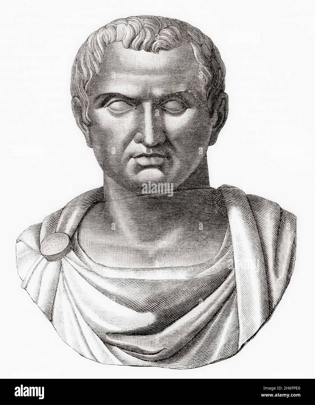 Marcus Antonius, 83 BC –  30 BC, aka Mark Antony or Anthony.  Roman politician and general.  From Cassell's Illustrated Universal History, published 1883. Stock Photo