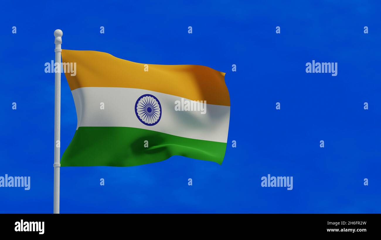 India national flag waving in hi-res stock photography and images - Alamy
