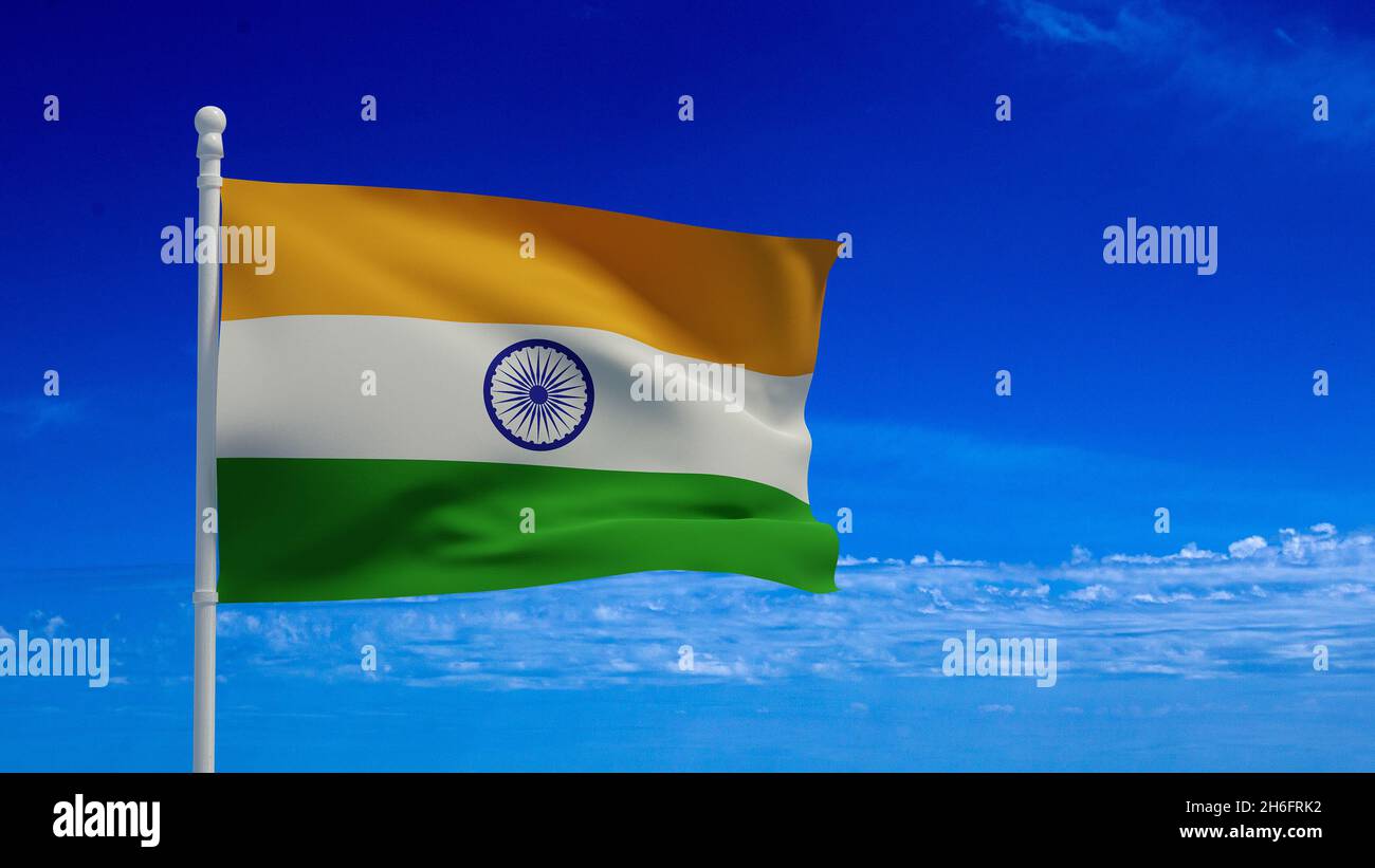 Indian national flag flying hi-res stock photography and images - Alamy