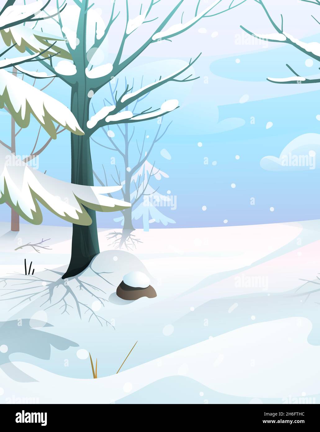 Forest snowfall Stock Vector Images - Alamy