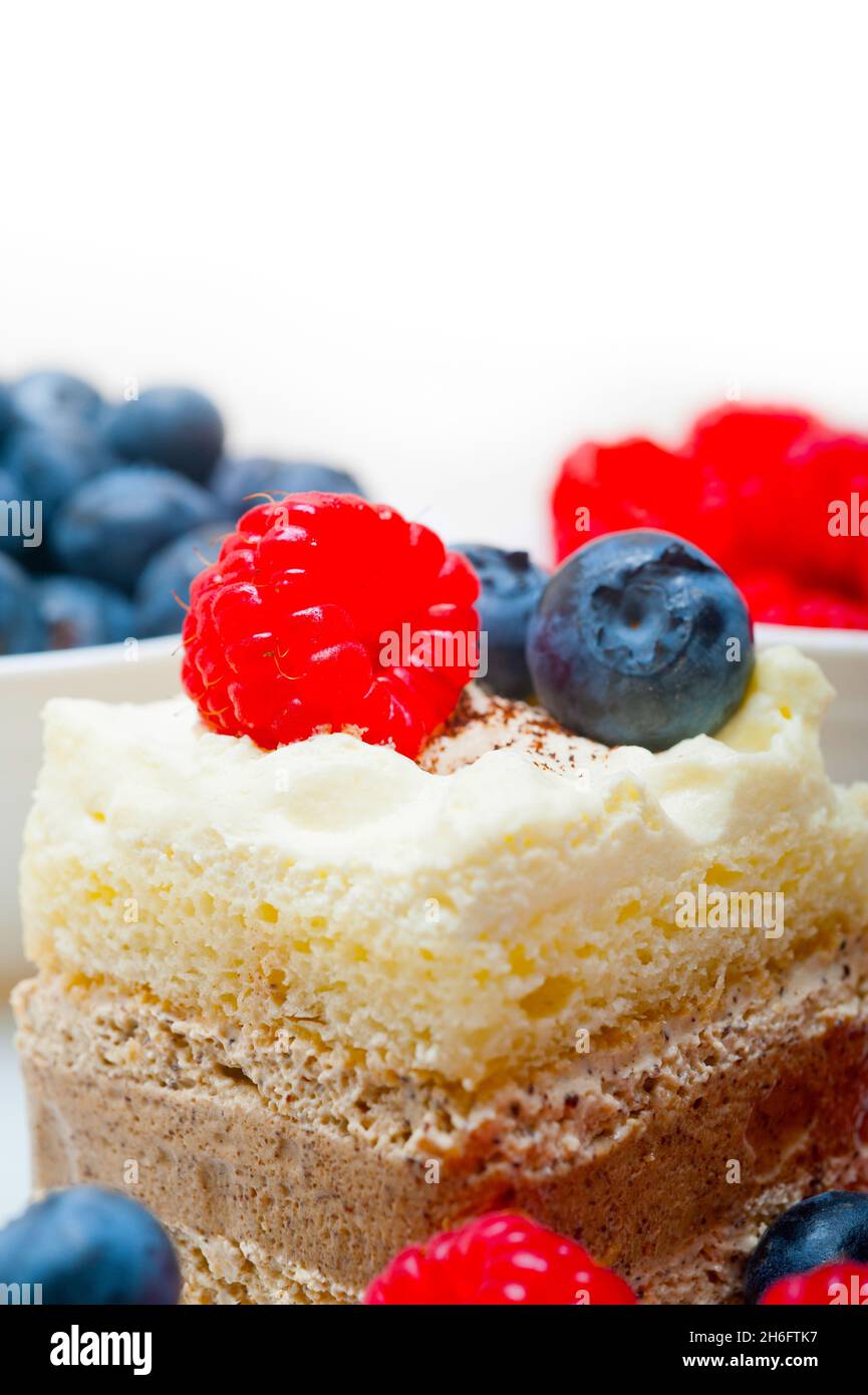 fresh homemade raspberry and blueberry cream cake Stock Photo - Alamy