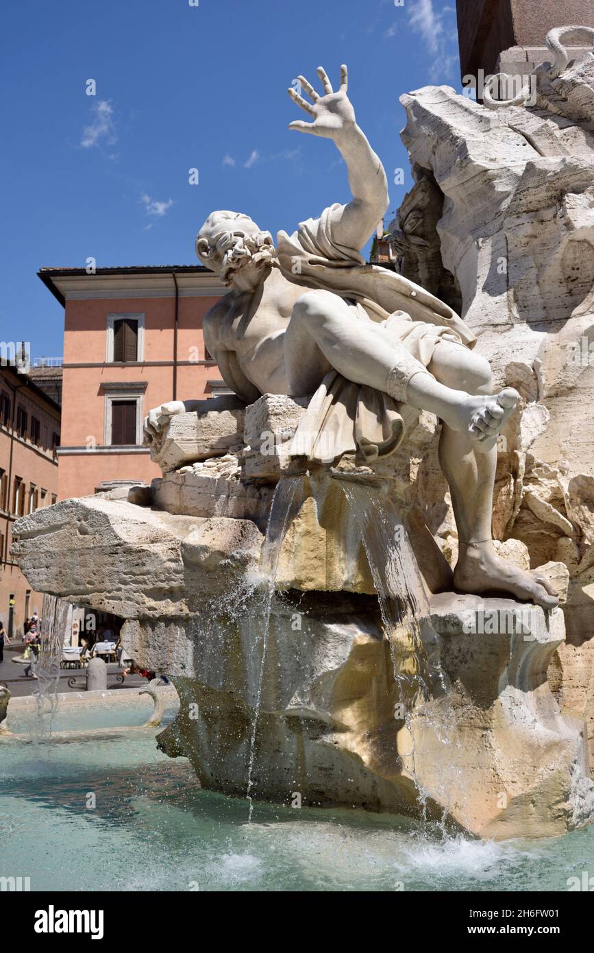 fountain of the four rivers, piazza navona, rome, italy Stock Photo
