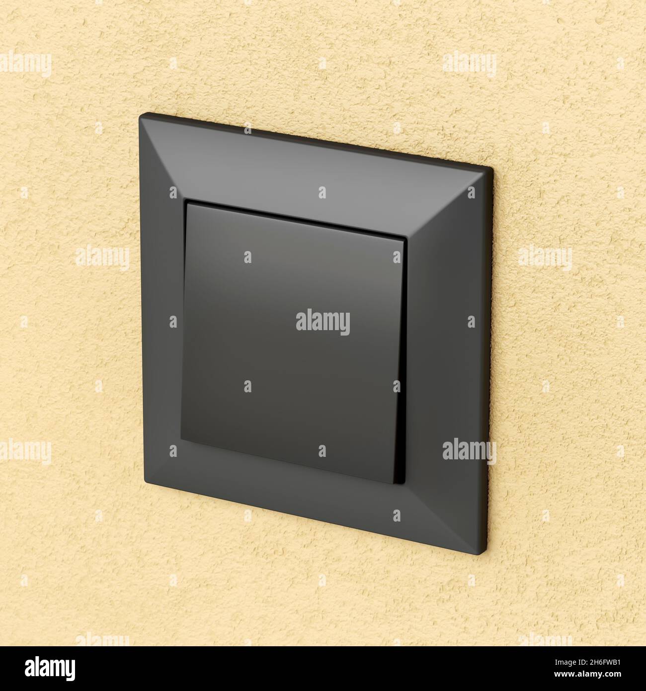 Black light switch on the wall Stock Photo Alamy