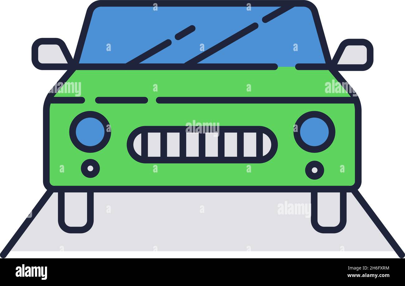 Car icon vector symbol, flat auto on road sign Stock Vector Image & Art ...
