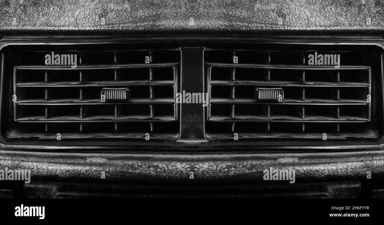 Antique Cars Interior AC Grill in Black and White Color Stock Photo Alamy