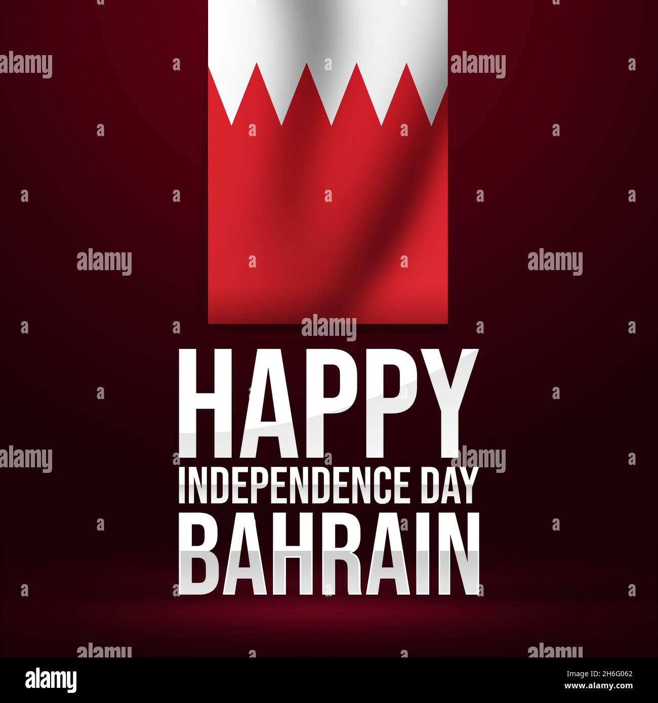 Happy Independence Day Bahrain Background Wallpaper with Waving Flag. Abstract national holiday celebration and wishes Stock Photo