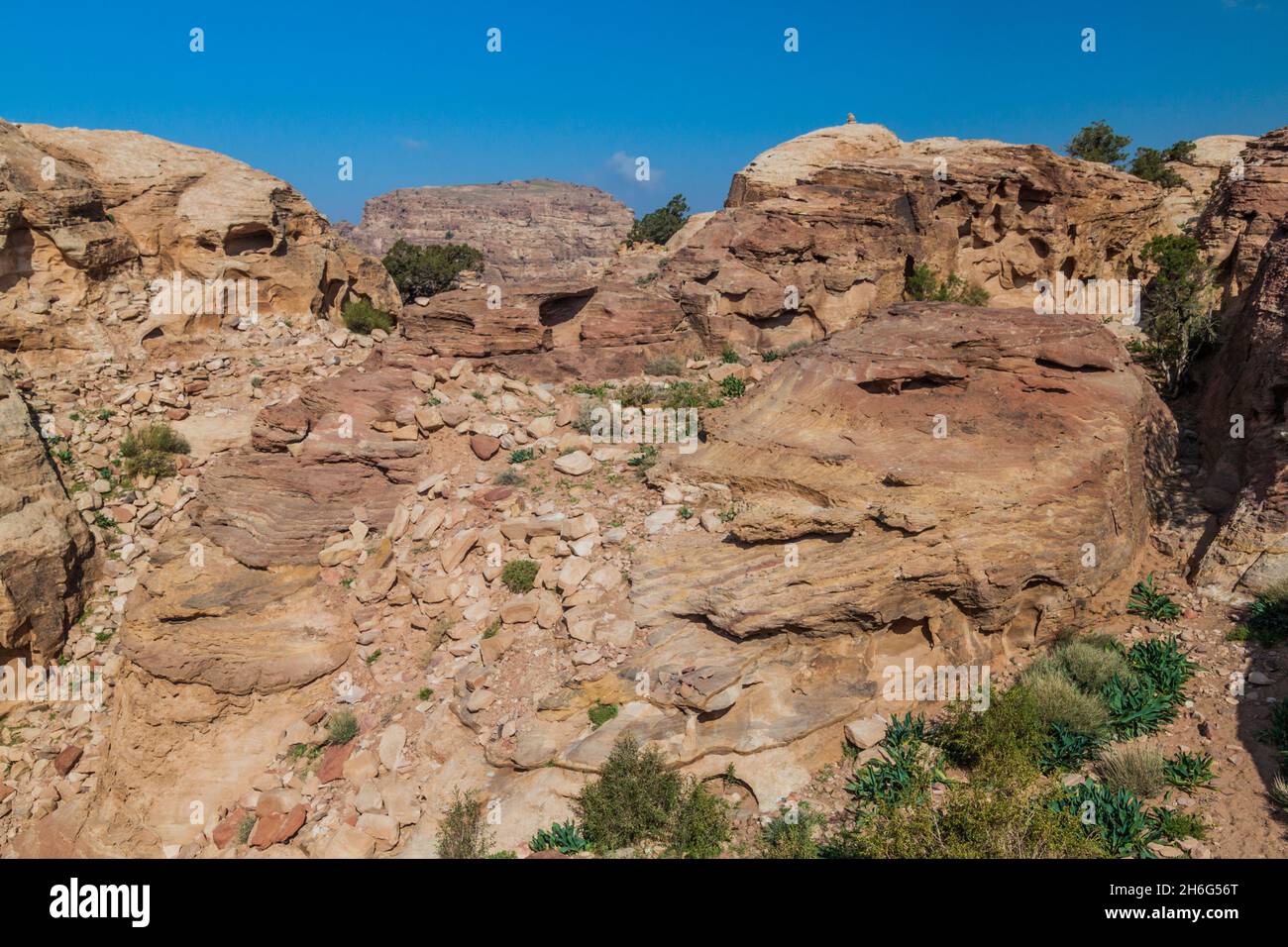 Sacrafice Rocks Rocks at the High Place of Sacrifice in the ancient city Petra, Jordan ...