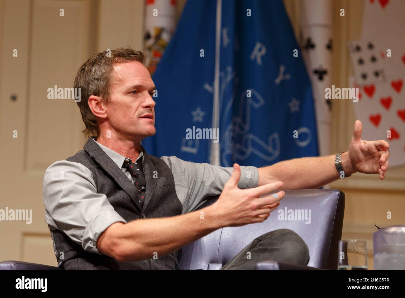 Washington, United States of America. 11 September, 2019. Actor Neil Patrick Harris opens the National Book Festival Presents series during a talk with Library Chief Communications Officer Roswell Encina, September 11, 2019 in Washington, D.C.  Credit: Shawn Miller/Library of Congress/Alamy Live News Stock Photo