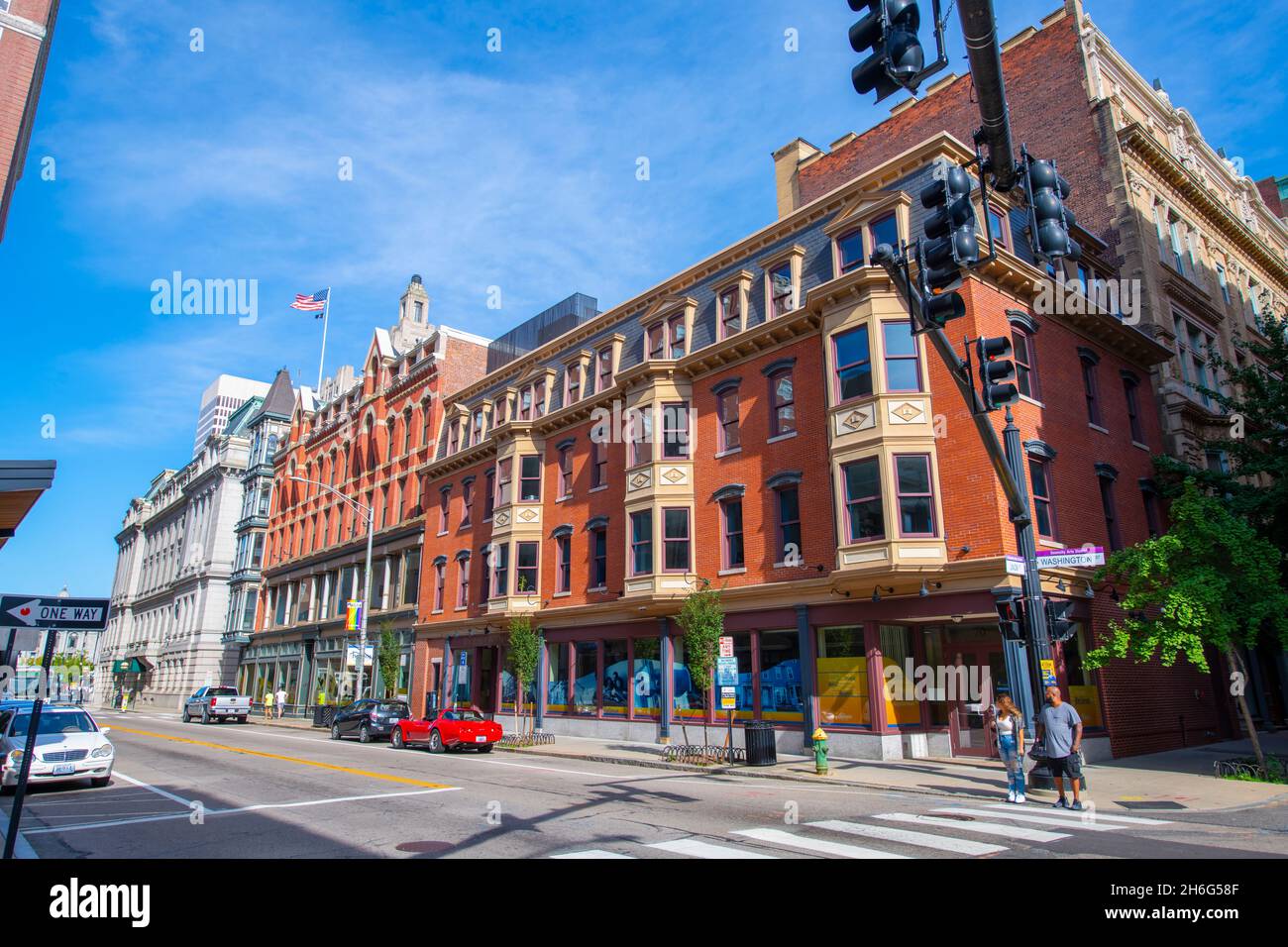 Historic commercial buildings at 70 Washington Street at Union Street ...