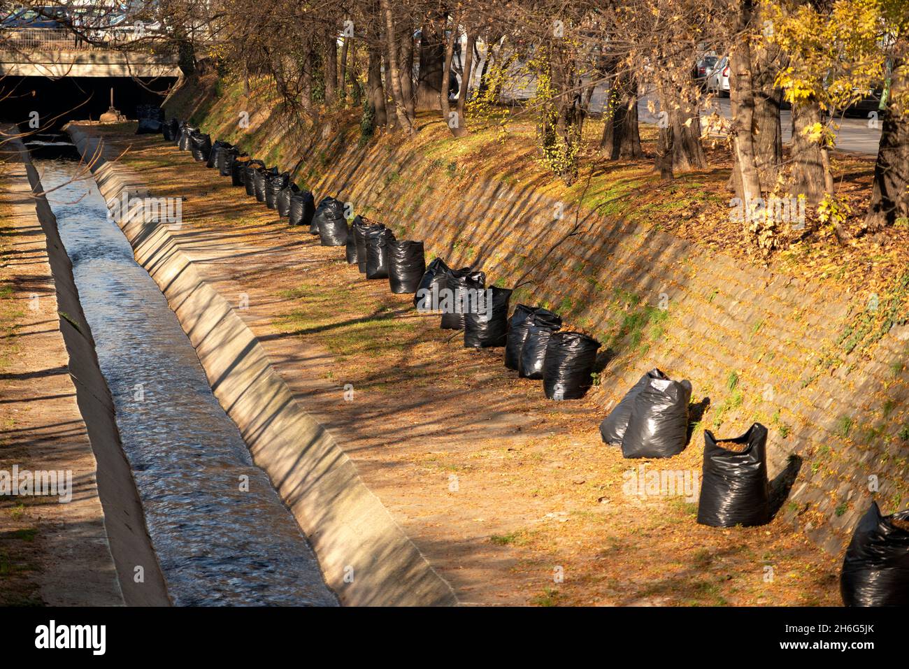 https://c8.alamy.com/comp/2H6G5JK/bagged-leaves-in-black-plastic-bags-full-of-dried-leaves-lined-and-ready-for-collection-by-a-river-canal-in-downtown-sofia-bulgaria-eastern-europe-2H6G5JK.jpg
