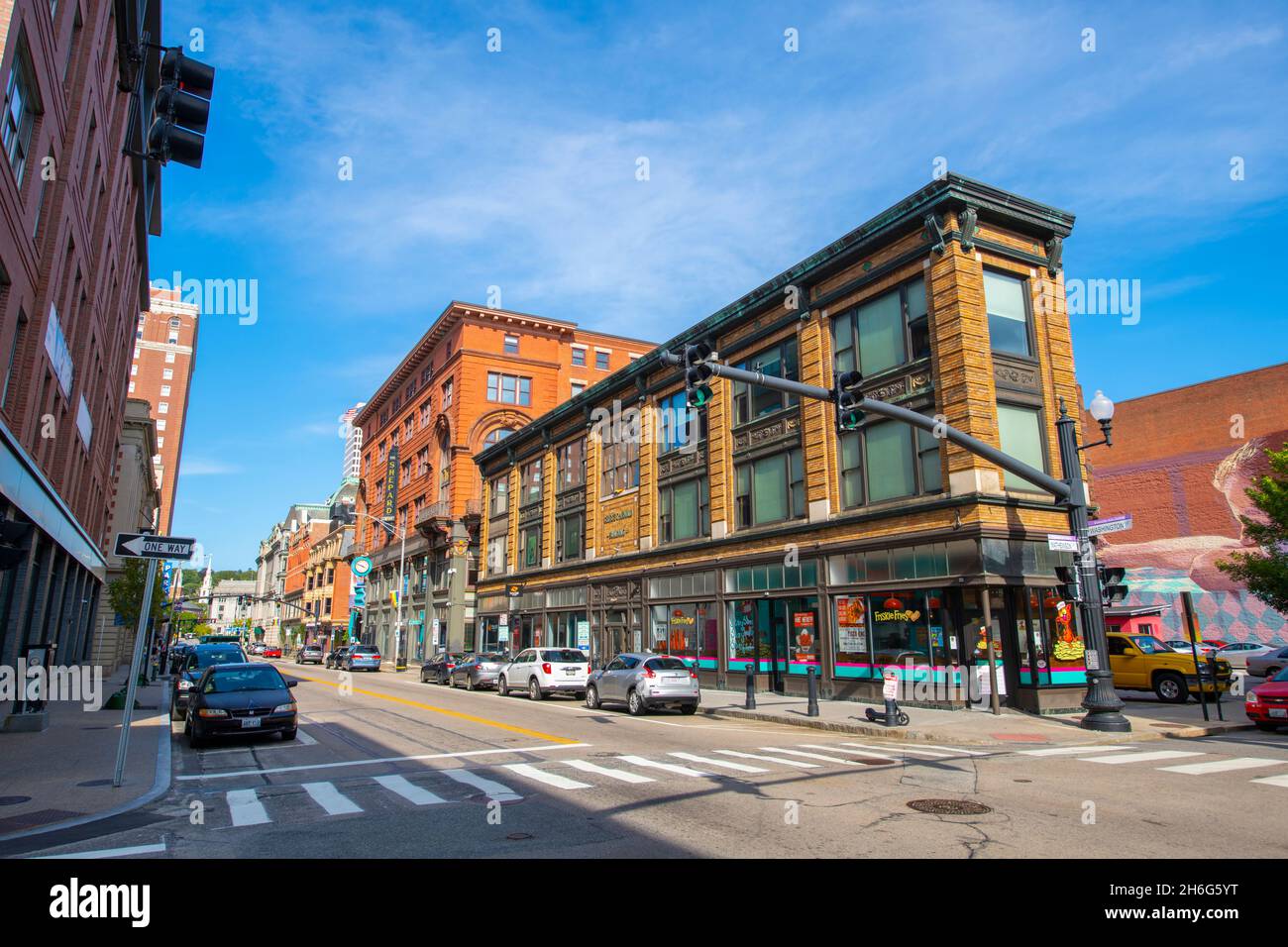 Arnold building at 100 Washington Street at Mathewson Street in
