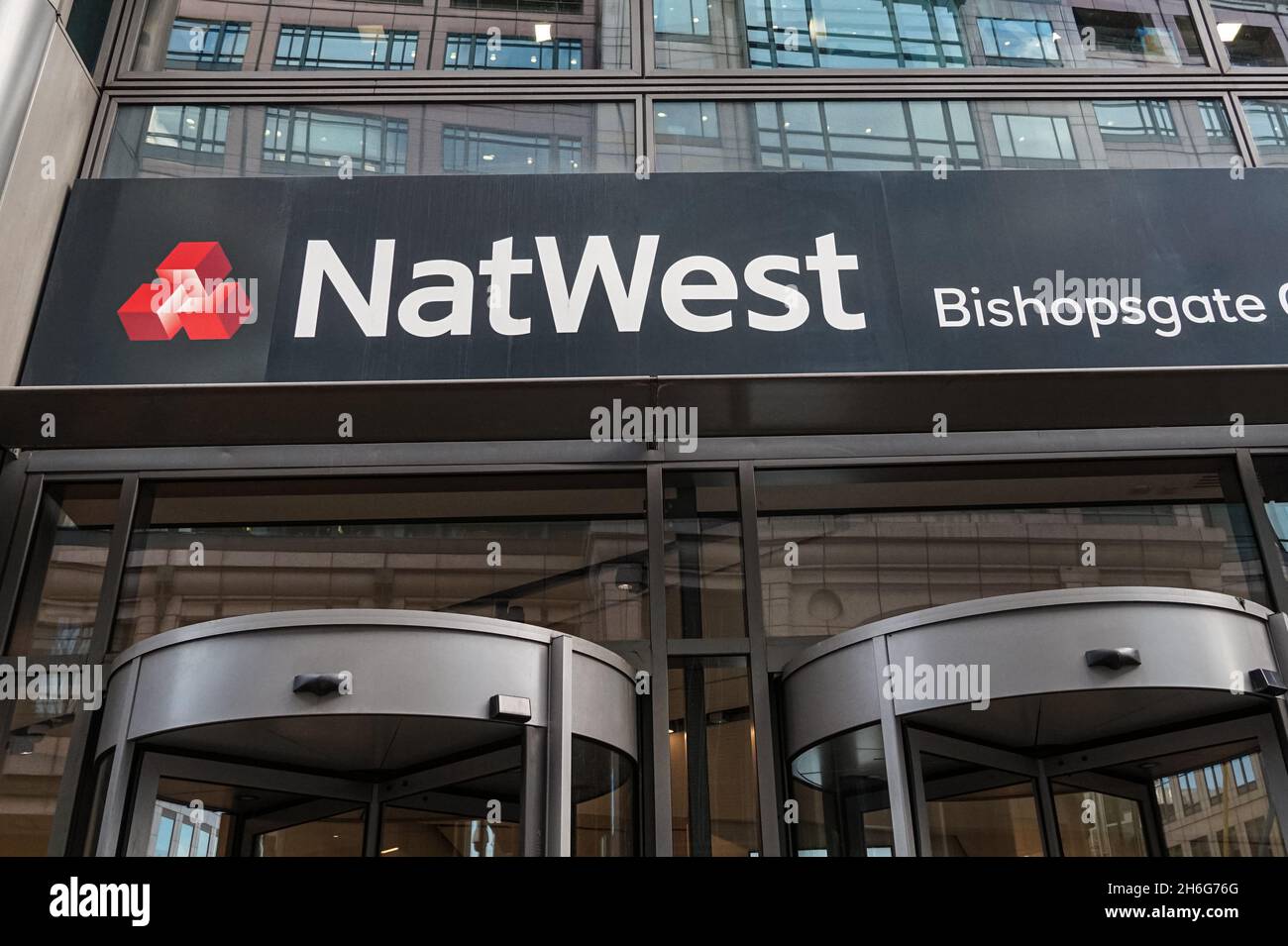Natwest bank branch on Bishopsgate, London England United Kingdom UK Stock Photo