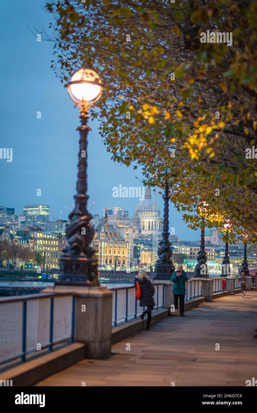 The view across South Bank, London, UK Stock Photo